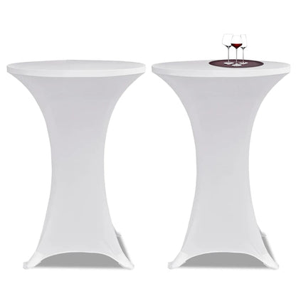 vidaXL Standing Table Cover Ø80cm White Stretch 2 pcs