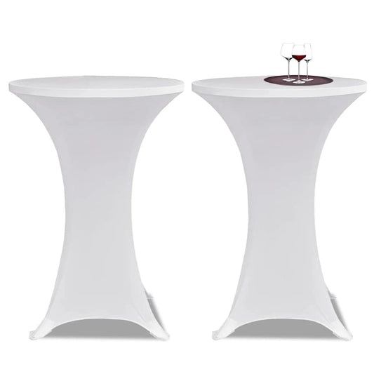 vidaXL Standing Table Cover Ø80cm White Stretch 2 pcs