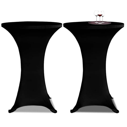 vidaXL Standing Table Cover Ø60cm Black Stretch 2 pcs