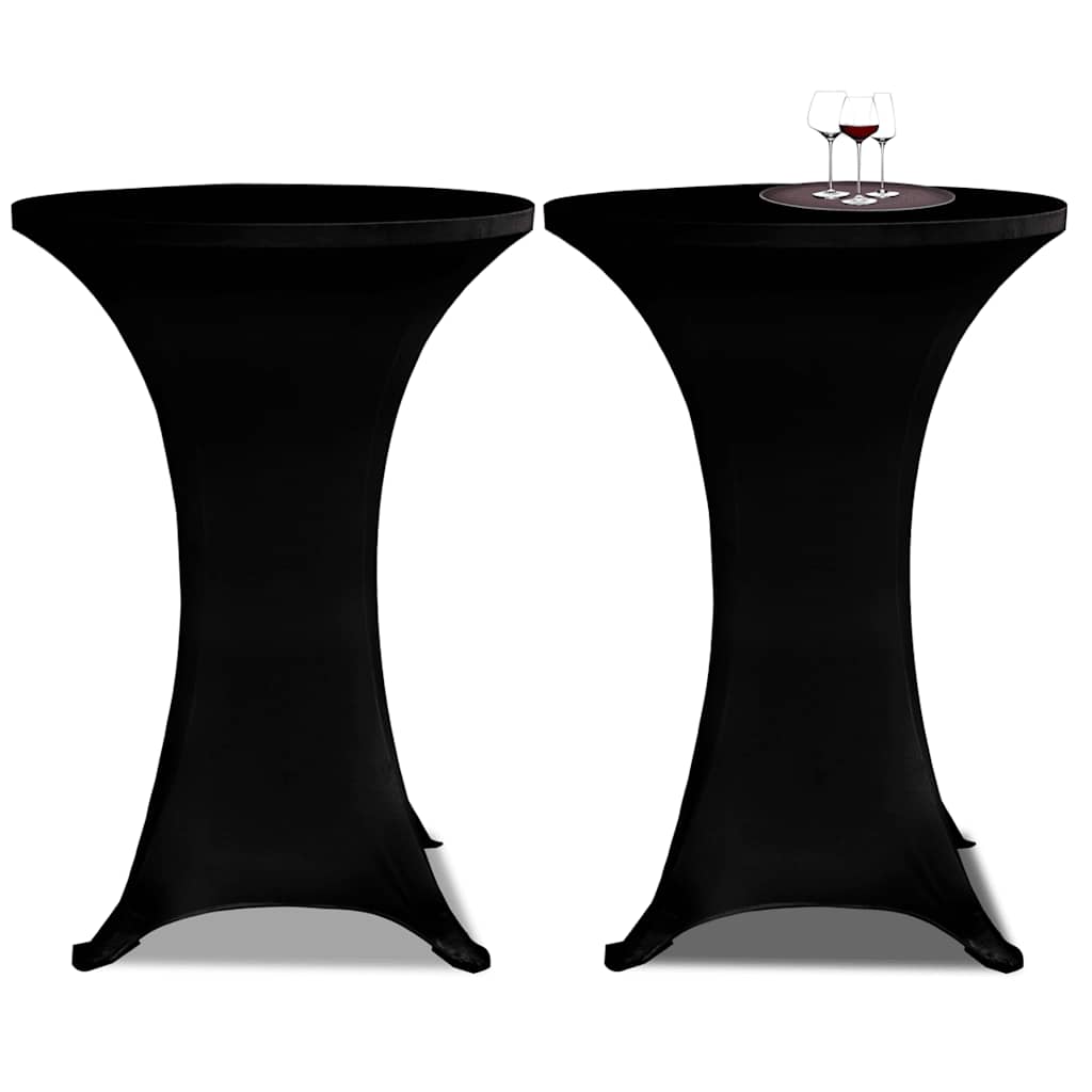 vidaXL Standing Table Cover Ø70cm Black Stretch 2 pcs
