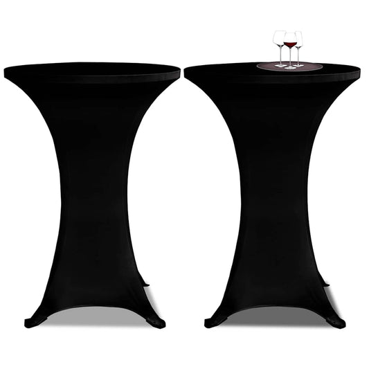 vidaXL Standing Table Cover Ø70cm Black Stretch 2 pcs