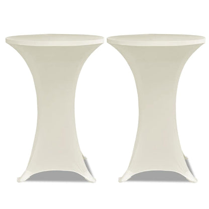 vidaXL Standing Table Cover Ø60cm Cream Stretch 2 pcs