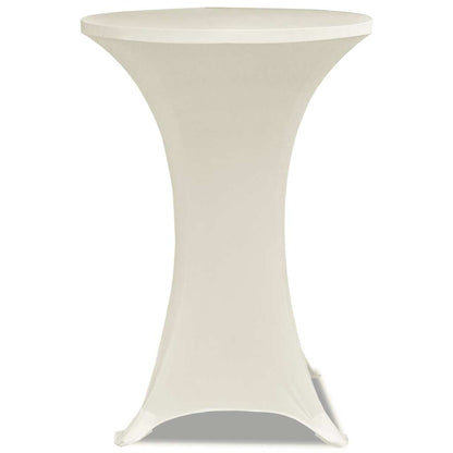vidaXL Standing Table Cover Ø60cm Cream Stretch 2 pcs