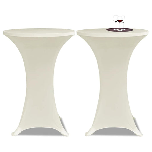 vidaXL Standing Table Cover Ø60cm Cream Stretch 2 pcs