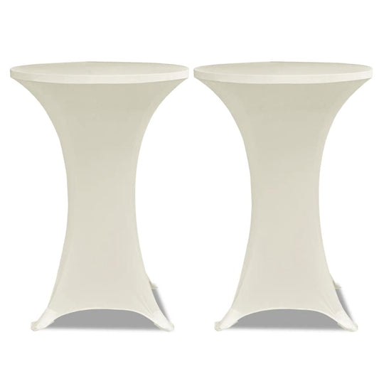 vidaXL Standing Table Cover Ø70cm Cream Stretch 2 pcs