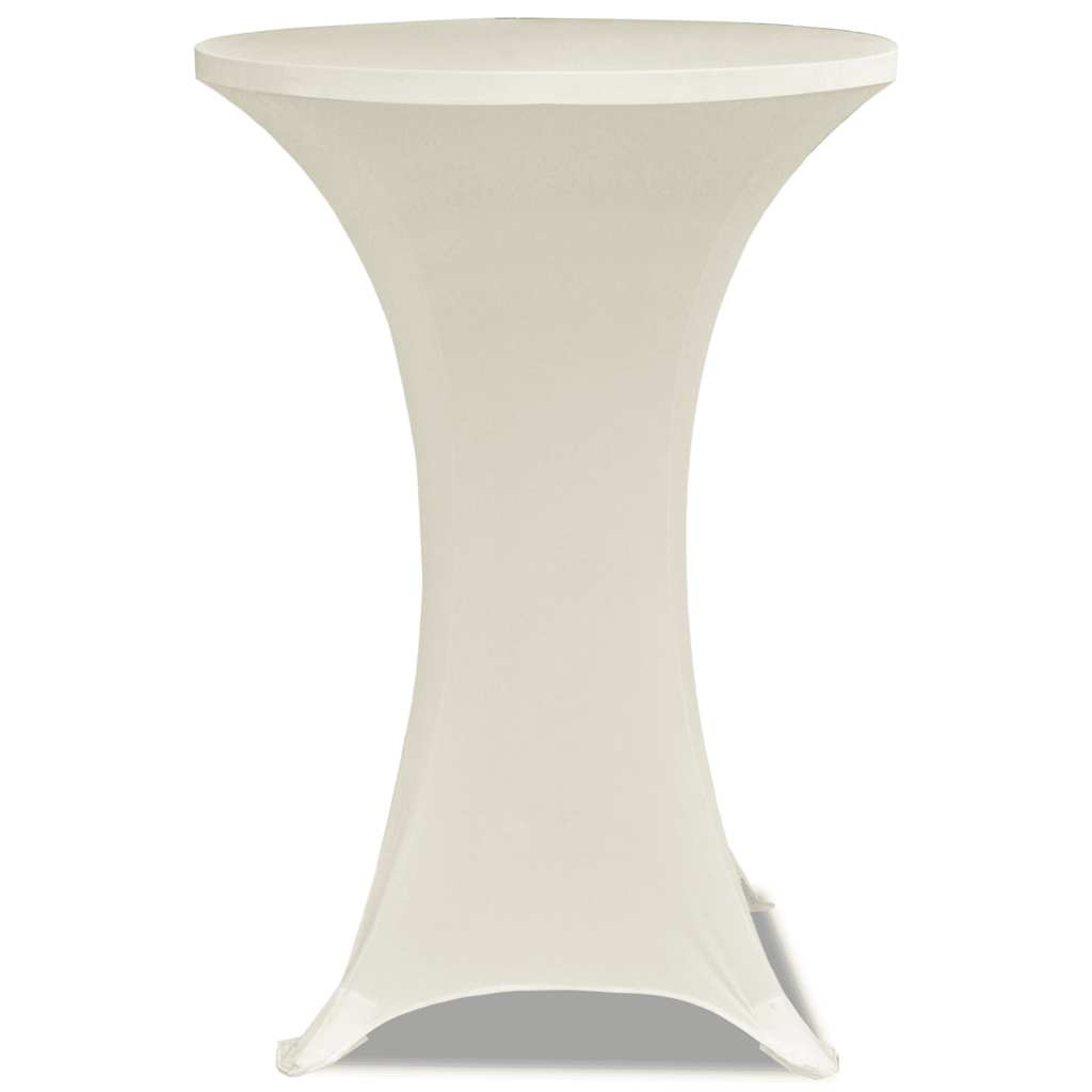 vidaXL Standing Table Cover Ø70cm Cream Stretch 2 pcs