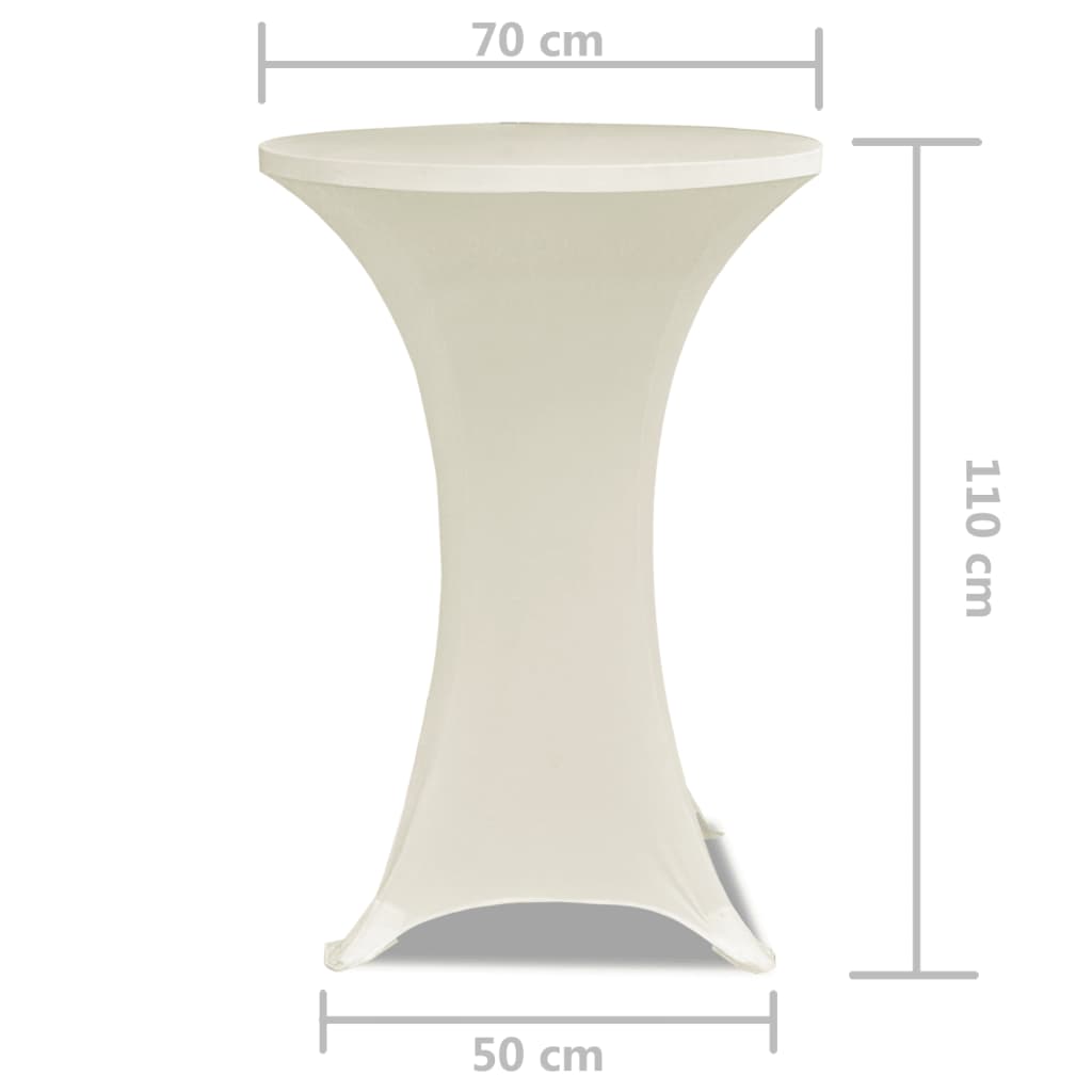 vidaXL Standing Table Cover Ø70cm Cream Stretch 2 pcs