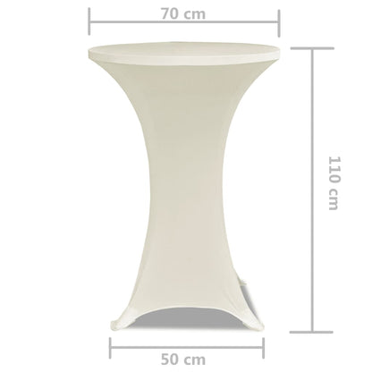 vidaXL Standing Table Cover Ø70cm Cream Stretch 2 pcs