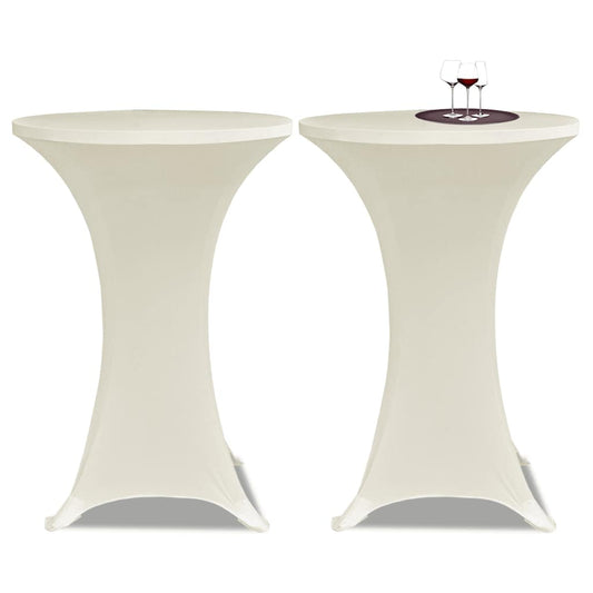 vidaXL Standing Table Cover Ø70cm Cream Stretch 2 pcs
