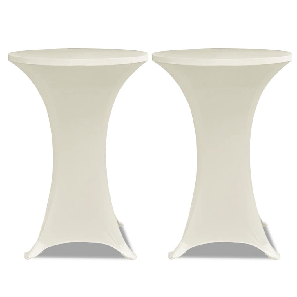 vidaXL Standing Table Cover Ø80cm Cream Stretch 2 pcs