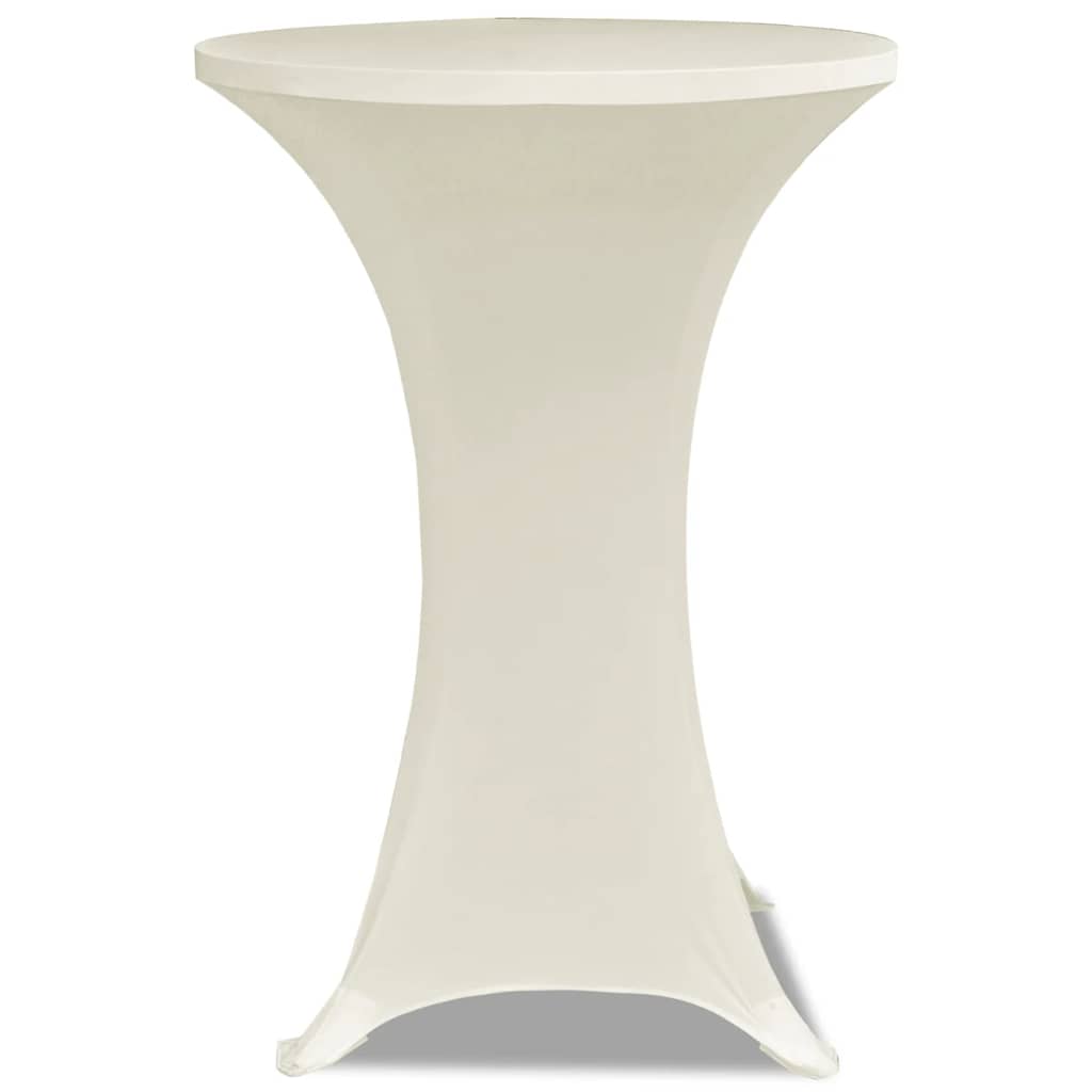vidaXL Standing Table Cover Ø80cm Cream Stretch 2 pcs