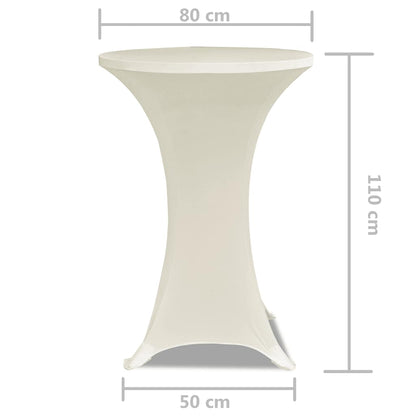 vidaXL Standing Table Cover Ø80cm Cream Stretch 2 pcs