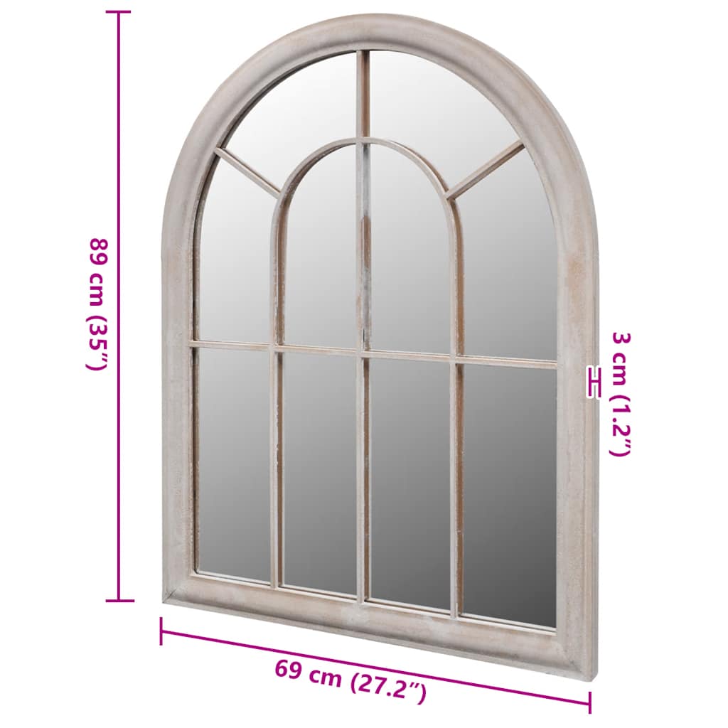 vidaXL Rustic Arch Garden Mirror 69x89 cm for Indoor and Outdoor Use