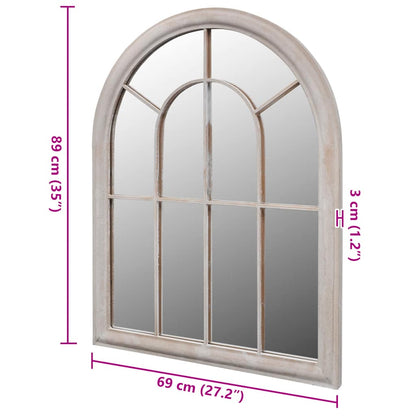 vidaXL Rustic Arch Garden Mirror 69x89 cm for Indoor and Outdoor Use