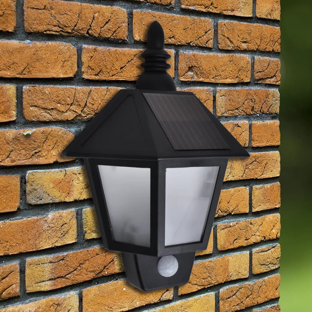 vidaXL Solar Wall Lamp with Motion Sensor 2 pcs