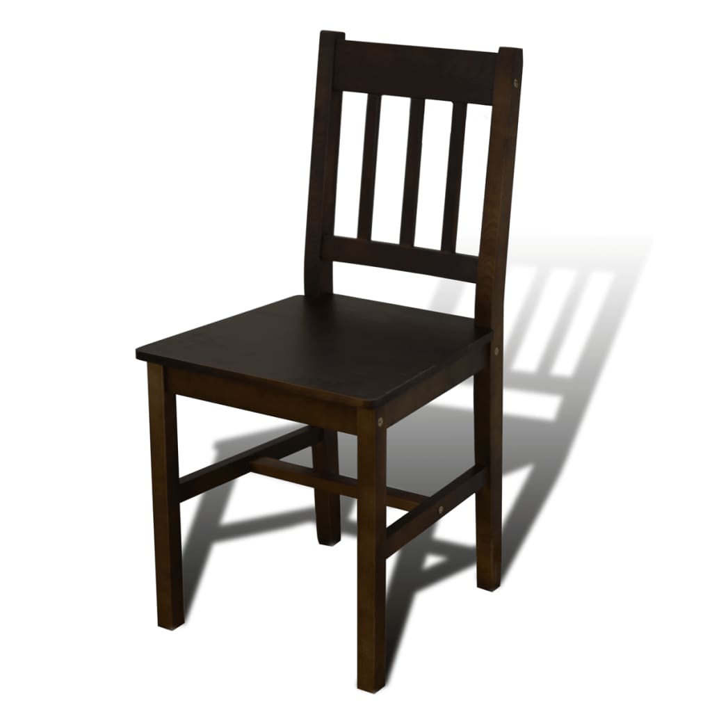 vidaXL Dining Set 5 Pieces Pine Wood Brown