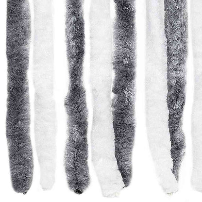 241224 vidaXL Insect Curtain Grey and White 90x220 cm Chenille