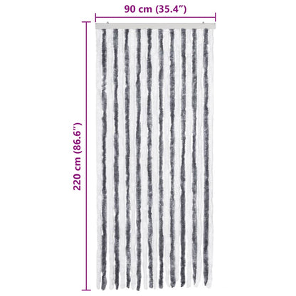 vidaXL Insect Curtain Grey and White 90x220 cm Chenille