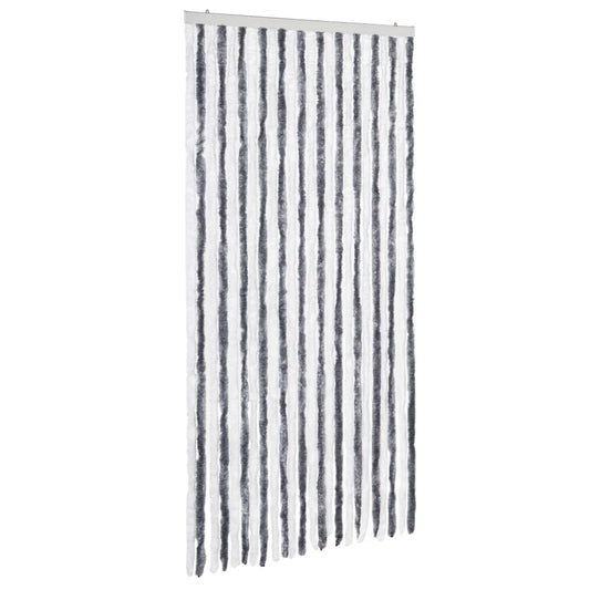 241225 vidaXL Insect Curtain Grey and White 100x220 cm Chenille