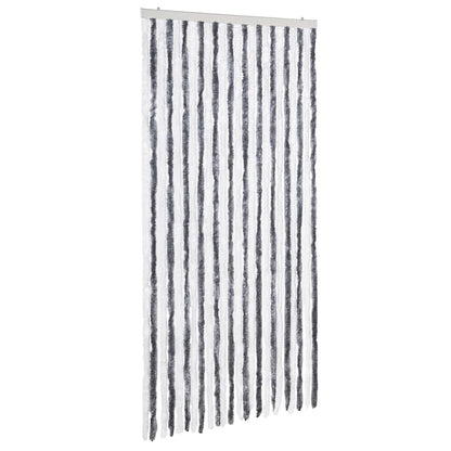 241225 vidaXL Insect Curtain Grey and White 100x220 cm Chenille