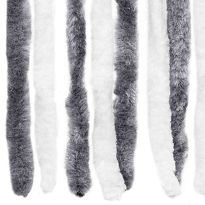 241225 vidaXL Insect Curtain Grey and White 100x220 cm Chenille