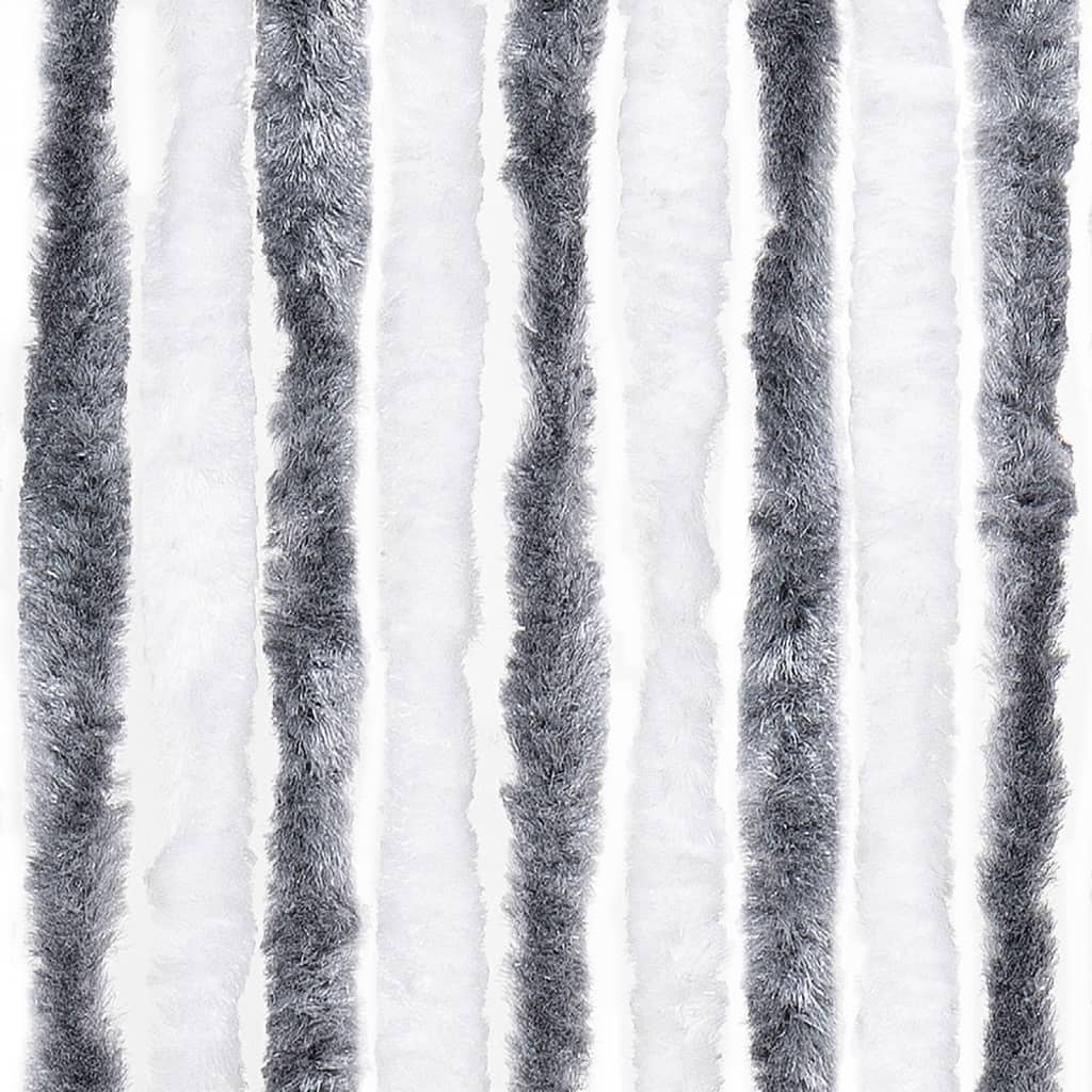 vidaXL Insect Curtain Grey and White 100x220 cm Chenille
