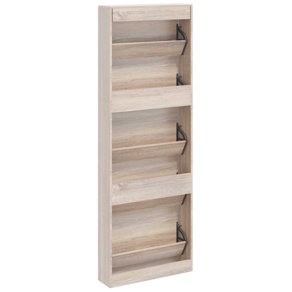 241241 Oak Look Wooden Shoe Cabinet with 5 Compartments