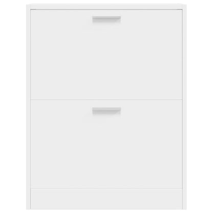 vidaXL White Wooden Shoe Cabinet with 2 Compartments