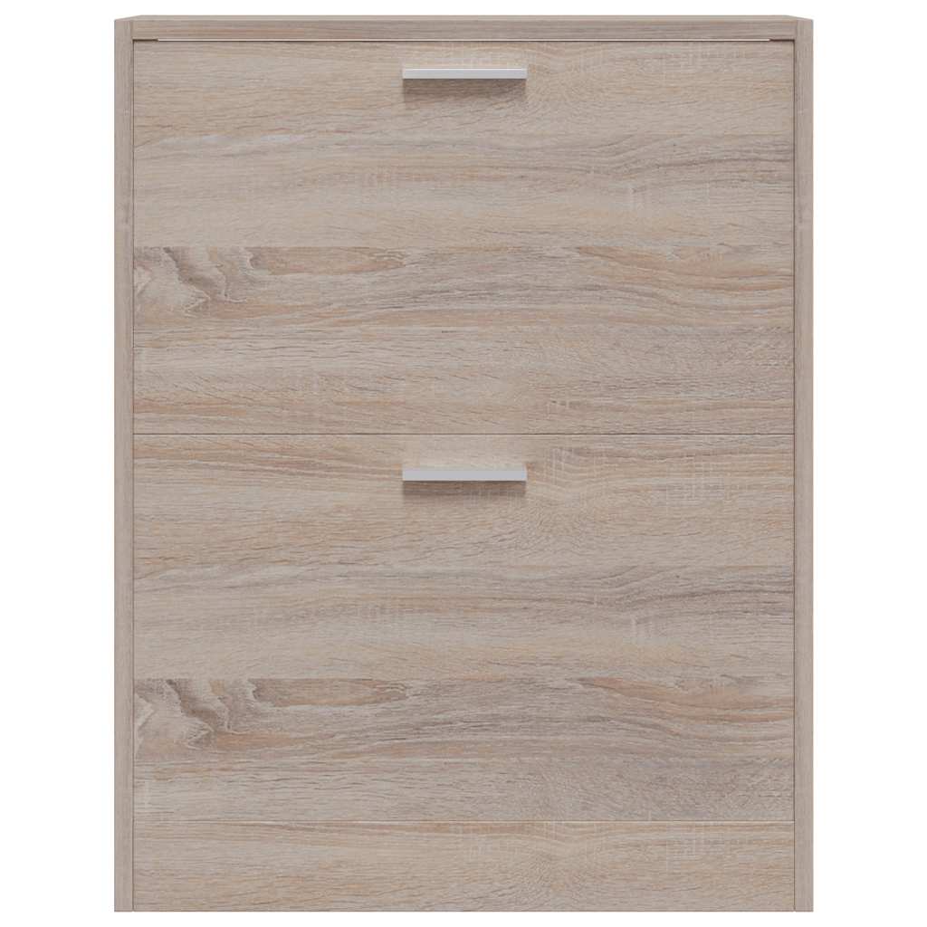 vidaXL Oak Look Wooden Shoe Cabinet with 2 Compartments