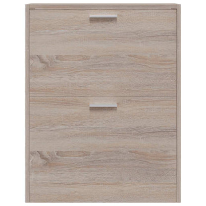 vidaXL Oak Look Wooden Shoe Cabinet with 2 Compartments