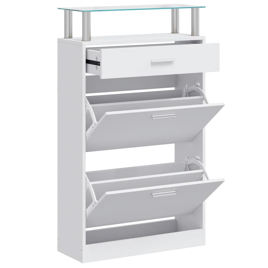 vidaXL Shoe Cabinet | White | Engineered Wood | Medium | Shoe Cabinet