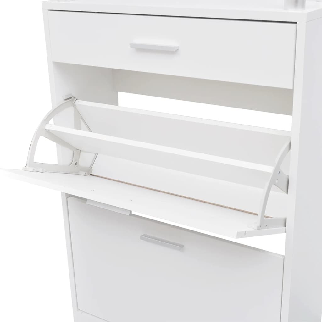 vidaXL Shoe Cabinet | White | Engineered Wood | Medium | Shoe Cabinet