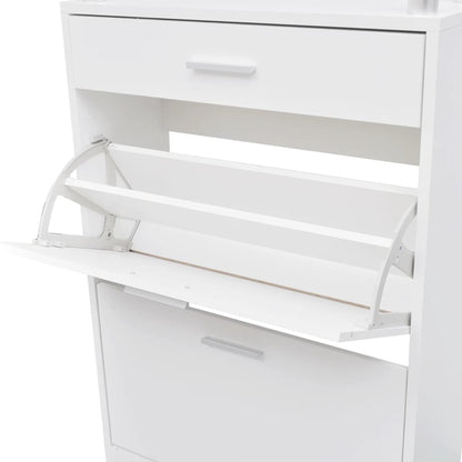 vidaXL Shoe Cabinet | White | Engineered Wood | Medium | Shoe Cabinet