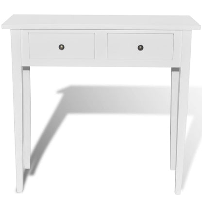 241145 vidaXL Dressing Console Table with Two Drawers White