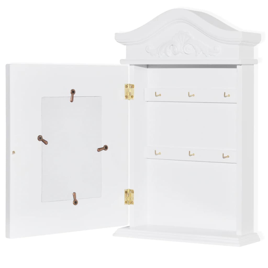 vidaXL Key Cabinet with Photo Frame White