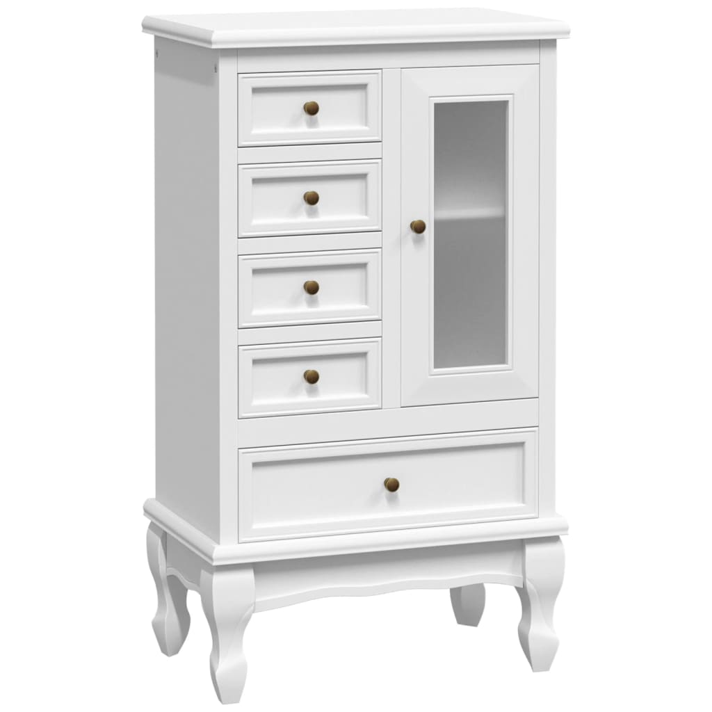 vidaXL Cabinet with 5 Drawers 2 Shelves White