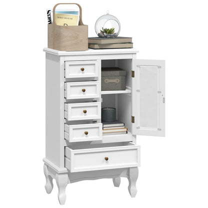 vidaXL Cabinet with 5 Drawers 2 Shelves White