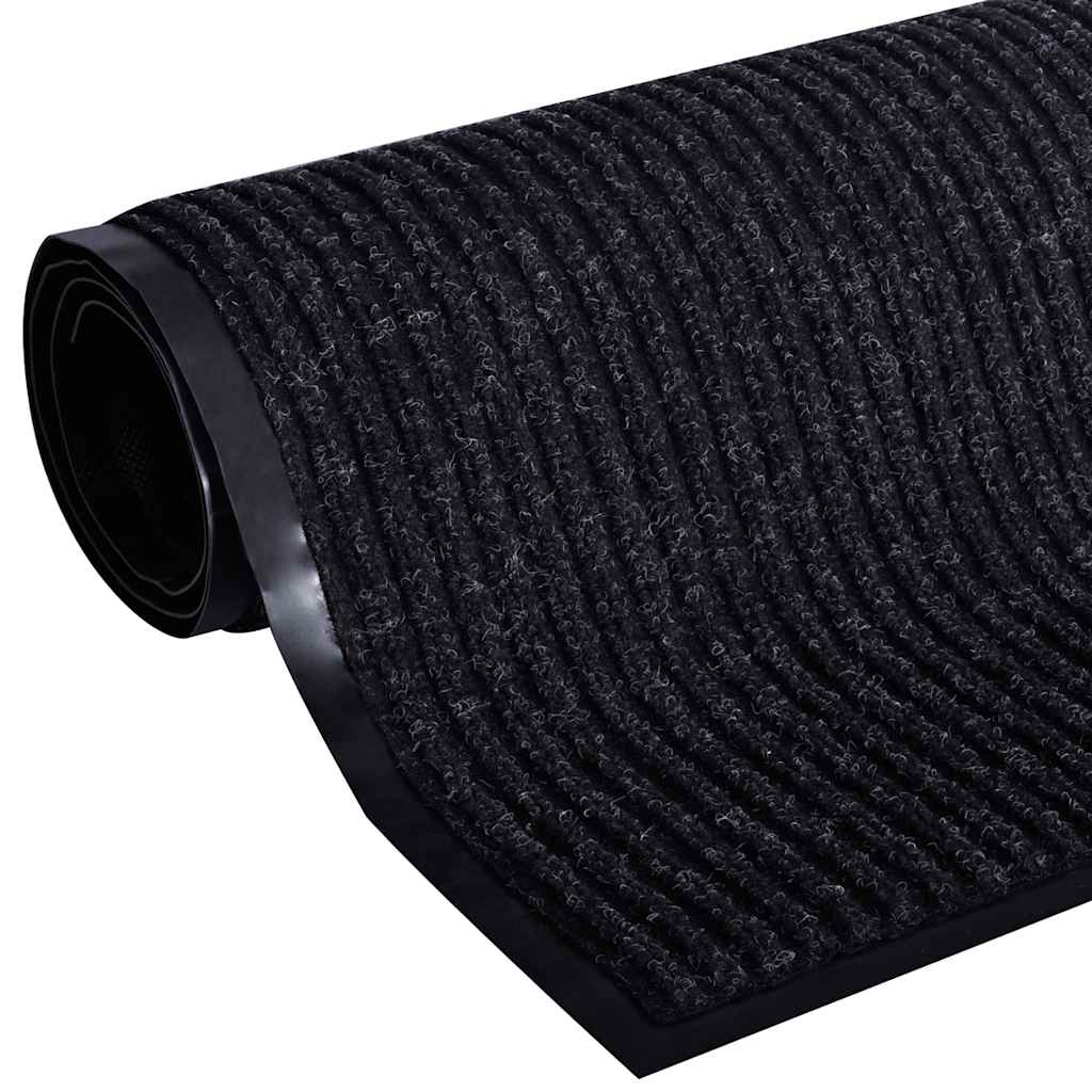 vidaXL Door Mat Black 90 x 60 cm PVC