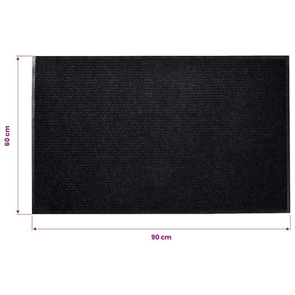 vidaXL Door Mat Black 90 x 60 cm PVC