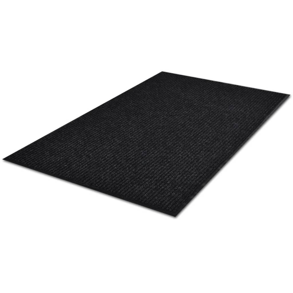 vidaXL Doormat | Black | PVC backing, Polyester top | 90 x 120 cm | Non-slip