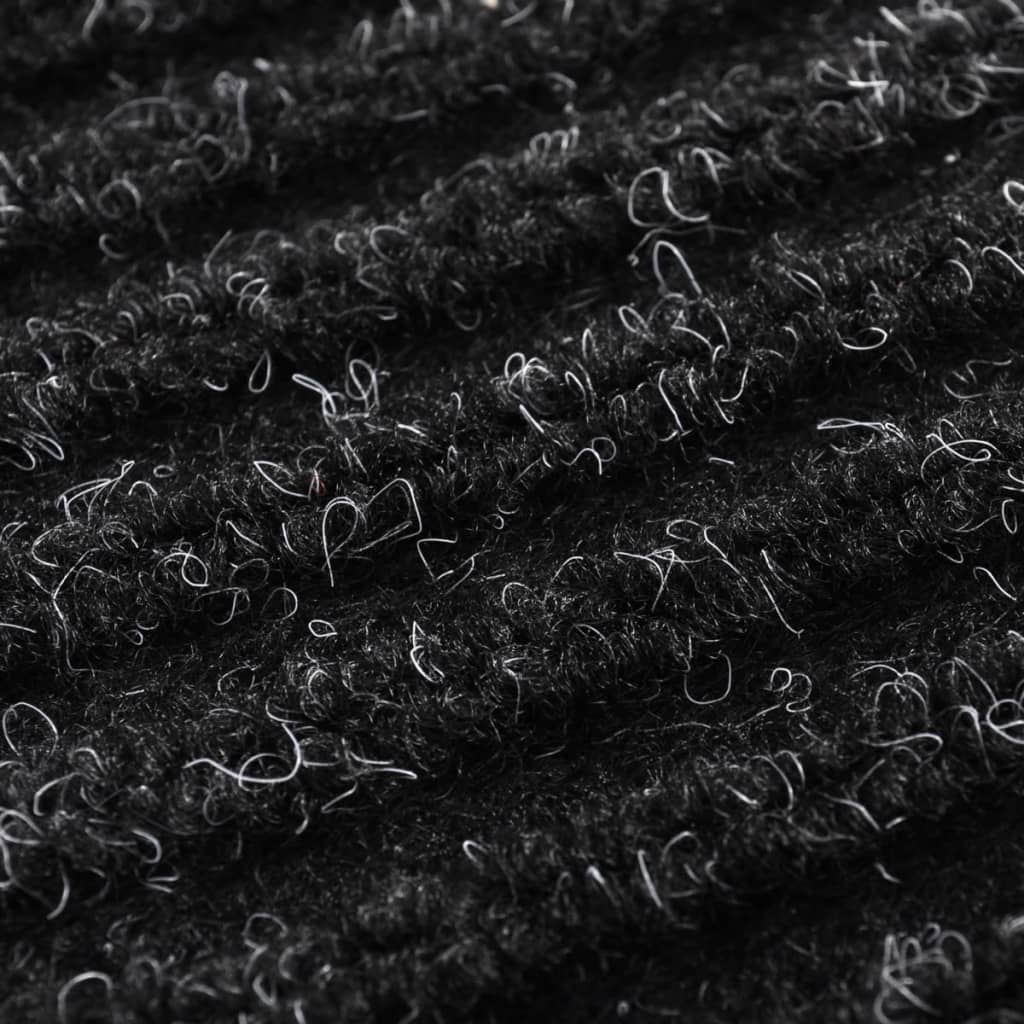 vidaXL Doormat | Black | PVC backing, Polyester top | 90 x 120 cm | Non-slip