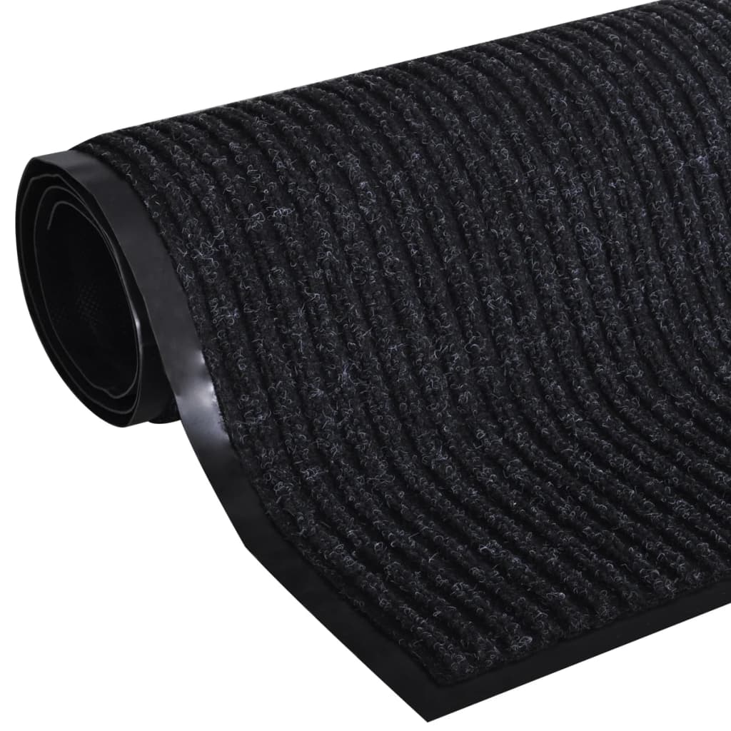 vidaXL Door Mat | Black | PVC backing, Polyester fabric | 90 x 150 cm | Non-slip