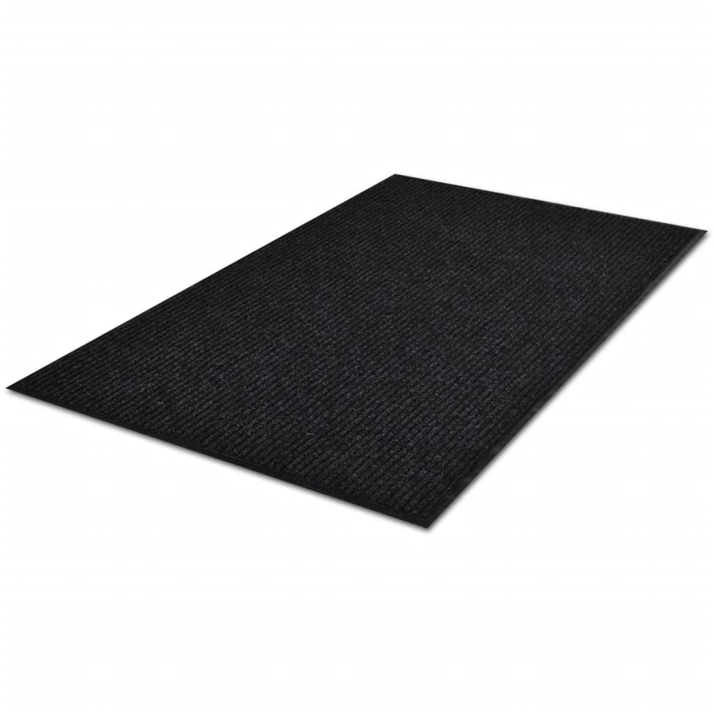 vidaXL Door Mat | Black | PVC backing, Polyester fabric | 90 x 150 cm | Non-slip