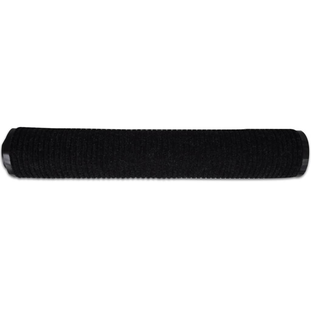 vidaXL Door Mat | Black | PVC backing, Polyester fabric | 90 x 150 cm | Non-slip