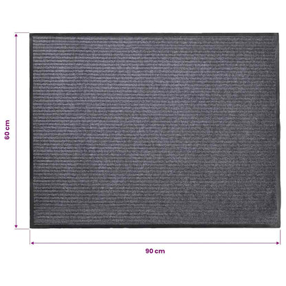 vidaXL Door Mat Grey 90 x 60 cm PVC