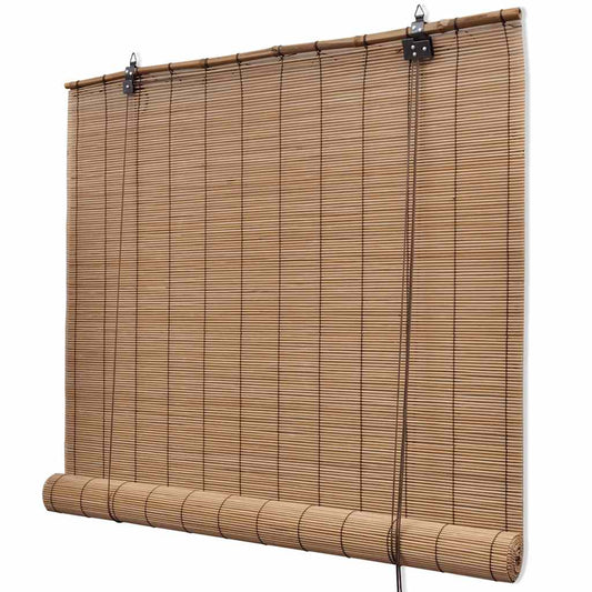 241326 Brown Bamboo Roller Blinds 80 x 160 cm