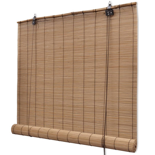 241328 Brown Bamboo Roller Blinds 120 x 160 cm