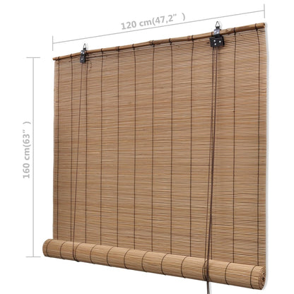 vidaXL Blind | Brown | Bamboo | 120x160 cm | Rollable | Blind | Rectangular