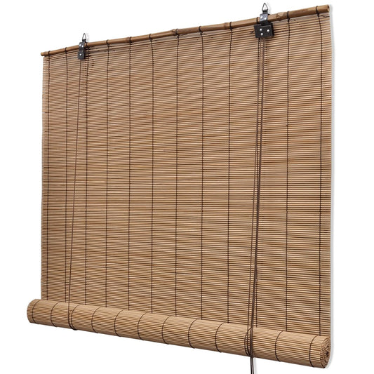 vidaXL Blind | Brown | Bamboo | 140 x 160 cm | Rollable | Bamboo Roller Blind