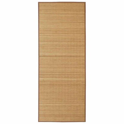 Rectangular Brown Bamboo Rug 80 x 300 cm